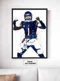 Justin Fields Chicago Bears Football Art Poster