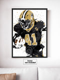 Alvin Kamara New Orleans Saints Football Art Poster