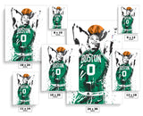 Jayson Tatum Boston Celtics Basketball Art Poster