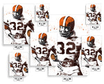 Jim Brown Cleveland Browns Football Art Poster