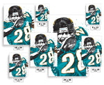 Fred Taylor Jacksonville Jaguars Football Art Poster