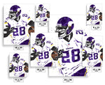 Adrian Peterson Minnesota Vikings Football Art Poster