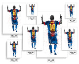 Lionel Messi Goal FC Barcelona Soccer Futbol Art Poster