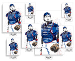 Ivan Pudge Rodriguez Texas Rangers Baseball Art Poster