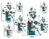 Dan Marino Miami Dolphins Football Art Poster