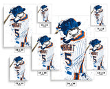 David Wright New York Mets Baseball Art Poster