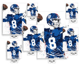 Daniel Jones New York Giants Football Art Poster