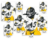 Troy Polamalu Pittsburgh Steelers Football Art Poster