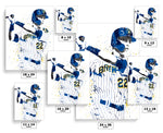 Christian Yelich Milwaukee Brewers Baseball Art Poster