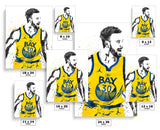 Stephen Curry The Bay Golden State Warriors Basketball Art Poster