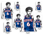 Dr J Philadelphia 76ers Basketball Art Poster