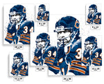 Walter Payton Chicago Bears Football Art Poster