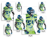 Bobby Wagner Green Seattle Seahawks Football Art Poster