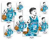 LaMelo Ball Charlotte Hornets Basketball Art Poster