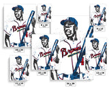 Hank Aaron Atlanta Braves Baseball Art Poster