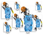 Ja Morant Memphis Grizzlies Basketball Art Poster