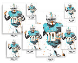 Tyreek Hill Miami Dolphins Football Art Poster