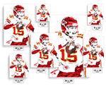 Patrick Mahomes White Jersey Kansas City Chiefs Football Art Poster