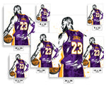 Lebron James Los Angeles Lakers Basketball Art Poster