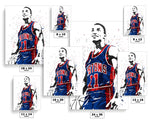 Isiah Thomas Detroit Pistons Basketball Art Poster