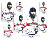 Jose Ramirez Cleveland Guardians Baseball Art Poster