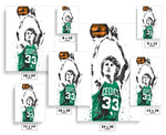 Larry Bird Boston Celtics Basketball Art Poster