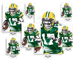 Davante Adams Green Bay Packers Football Art Poster