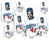 Jackie Robinson Los Angeles Dodgers Baseball Art Poster