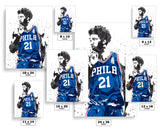 Joel Embiid Philadelphia 76ers Basketball Art Poster