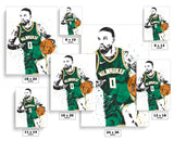 Damian Lillard Milwaukee Bucks Basketball Art Poster