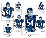 Brian Urlacher Chicago Bears Football Art Poster