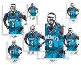 Larry Johnson Charlotte Hornets Basketball Art Poster