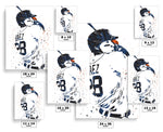 Javier Báez Detroit Tigers Baseball Art Poster