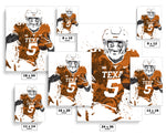 Bijon Robinson Texas Longhorns NCAA College Art Poster