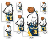 Reggie Miller Indiana Pacers Basketball Art Poster