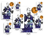 Karl Malone Utah Jazz Basketball Art Poster