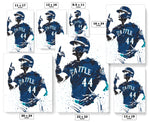 Julio Rodríguez Home Run Seattle Mariners Baseball Art Poster