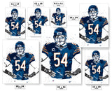 Brian Urlacher Chicago Bears Football Art Poster