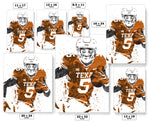 Bijon Robinson Texas Longhorns NCAA College Art Poster