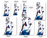 Stefon Diggs Buffalo Bills Football Art Poster