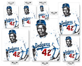 Jackie Robinson Los Angeles Dodgers Baseball Art Poster