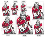 Mike Alstott Tampa Bay Bucs Football Art Poster