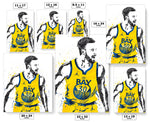 Stephen Curry The Bay Golden State Warriors Basketball Art Poster