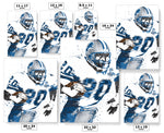 Barry Sanders Detroit Lions Football Art Poster