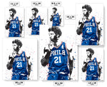 Joel Embiid Philadelphia 76ers Basketball Art Poster