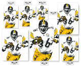 Jerome Bettis Pittsburgh Steelers Football Art Poster