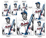 Hank Aaron Atlanta Braves Baseball Art Poster