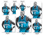 Larry Johnson Charlotte Hornets Basketball Art Poster