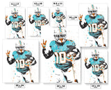 Tyreek Hill Miami Dolphins Football Art Poster