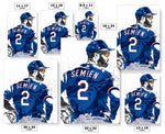 Marcus Semien Texas Rangers Baseball Art Poster